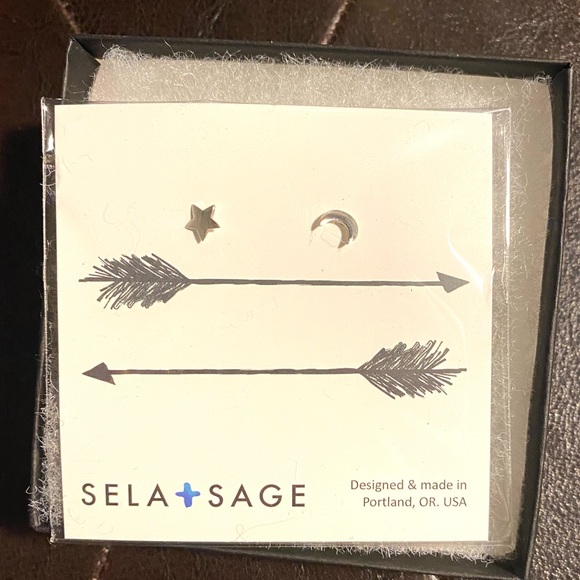 Jewelry - NWT Sela + Sage Sterling Silver MoonStar Earrings